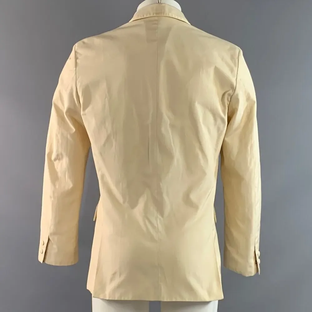 MIU MIU Chest Size 38 Cream 98339 Solid Cotton/polyester Notch Lapel Sport Coat